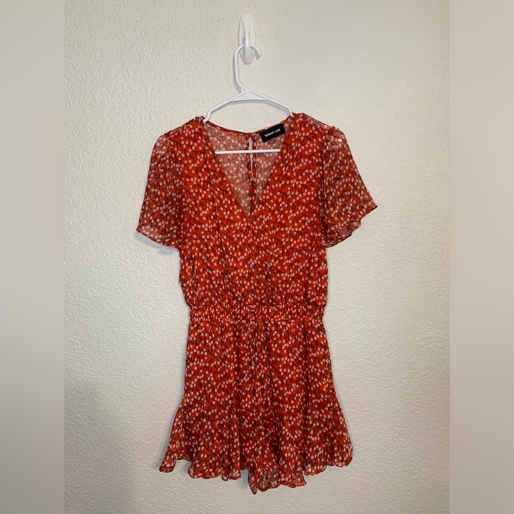 SugarLips Women Size M Floral Romper Boho Western Prairie - Picture 5 of 12